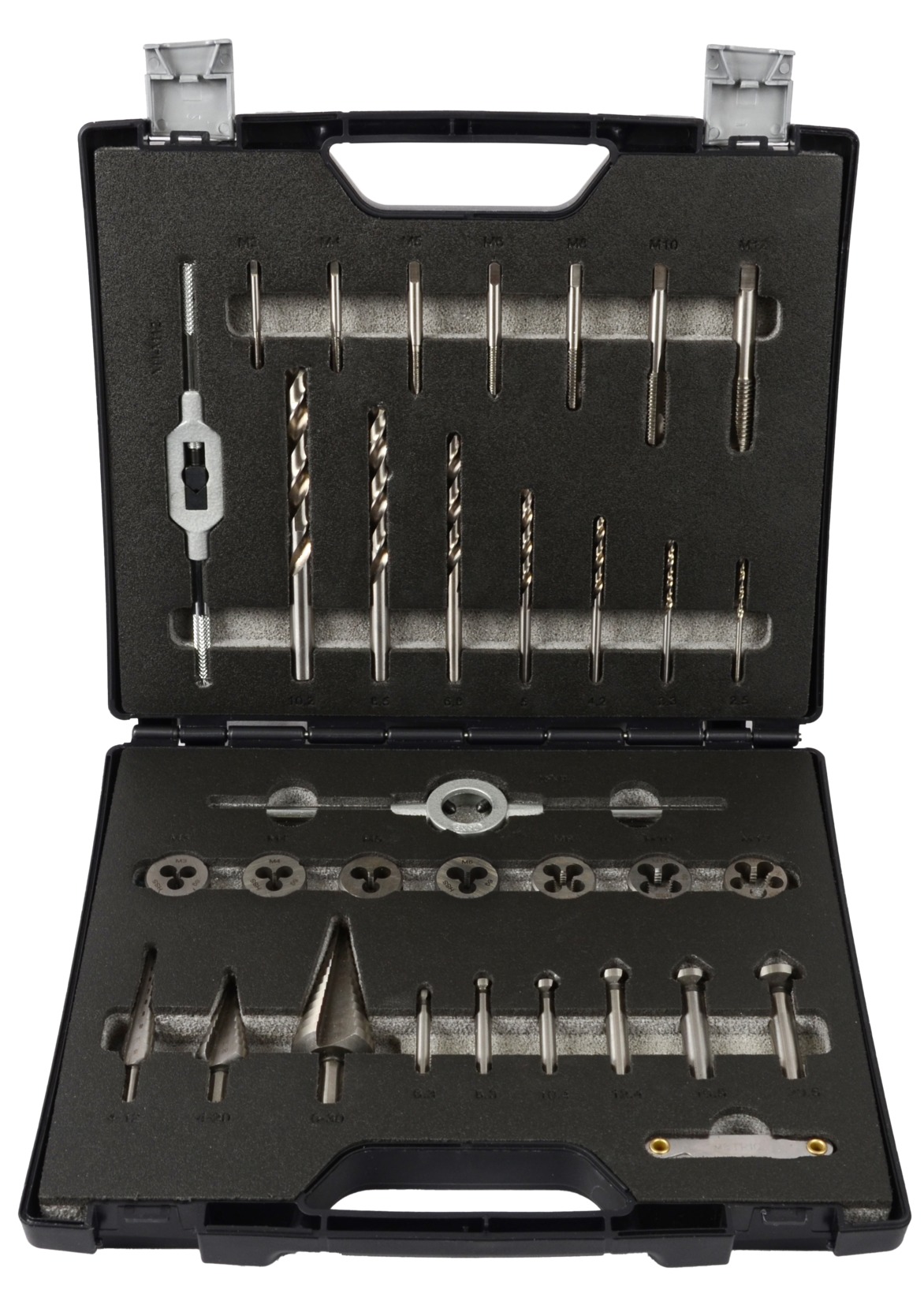PROJAHN Metallbearbeitung-Set HSS-G 33-tlg. M3-M12 in Kunststoffkoffer