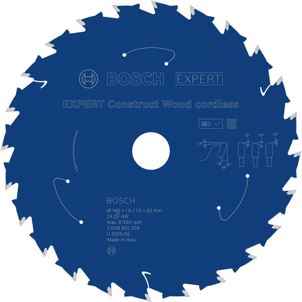 BOSCH EXPERT Construct Wood Kreissägeblatt, 160x1,6x20 mm, T24 BOSCH EXPERT Construct Wood Kreissägeblatt, 160x1,6x20 mm, T24