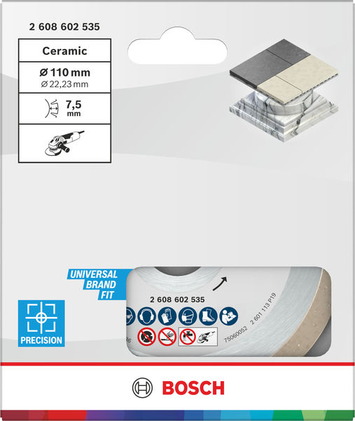 BOSCH Ceramic Trennscheibe, 110 x 7,5 mm, Bohrung 22,23 mm BOSCH Ceramic Trennscheibe, 110 x 7,5 mm, Bohrung 22,23 mm