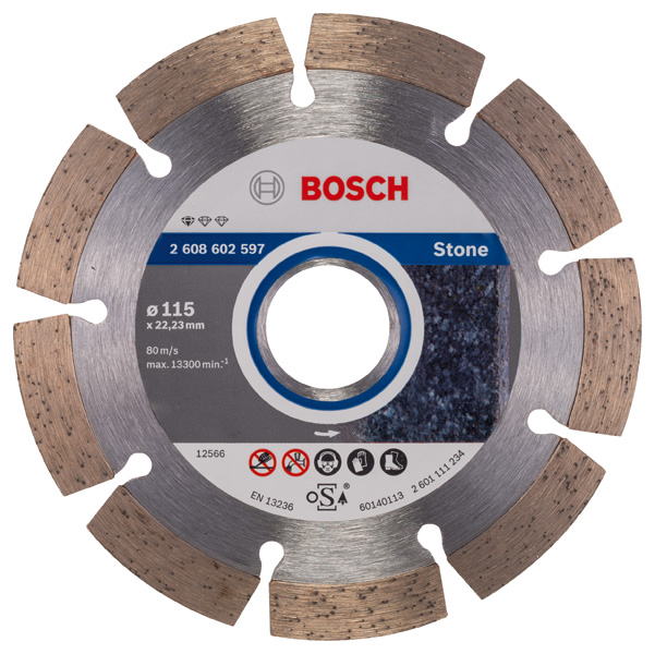 BOSCH Diamanttrennscheibe Standard for Stone, 115 x 22,23 x 1,6 x 10 mm, 1er-Pack BOSCH Diamanttrennscheibe Standard for Stone, 115 x 22,23 x 1,6 x 10 mm, 1er-Pack