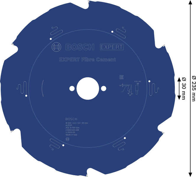 BOSCH EXPERT Fibre Cement Kreissägeblatt, 235x2,2/1,6x30 mm, Z6
