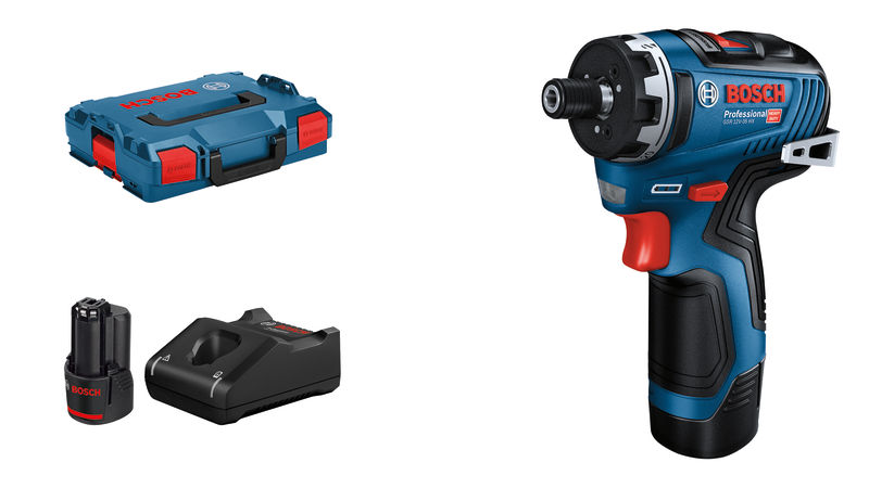 BOSCH Akku-Schrauber GSR 12V-35 HX: 2 x Akku GBA 12V 3.0Ah, Schnellladegerät, L-BOXX