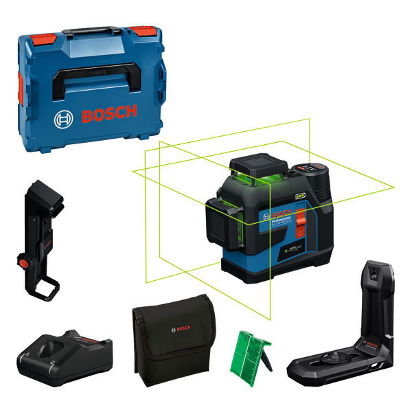 BOSCH Linienlaser GLL 12V-100-33 CG, 1 x Akku GBA 12V 2.0Ah in L-BOXX