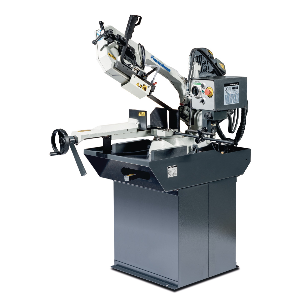 METALLKRAFT Hydraulische Schwenkrahmen-Metallbandsäge für Gehrungsschnitte bis +60°. CNC-G: Vollautomatisch BMBS 220 x 250 H-G
