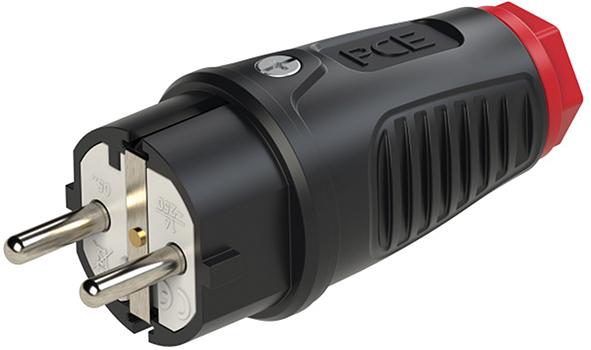 PCE Schutzkontaktstecker IP54 Gummi 16A / 250V AC / 3p (2P+E)