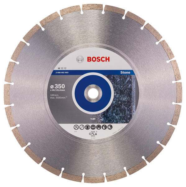 BOSCH Diamanttrennscheibe Standard for Stone, 350 x 20,00/25,40 x 3,1 x 10 mm