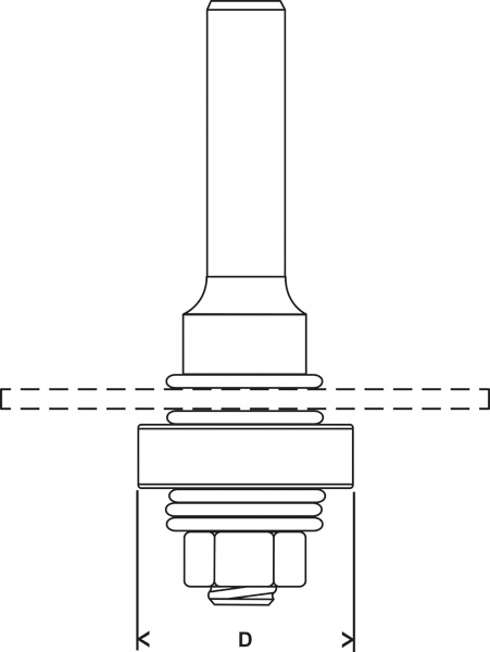BOSCH Schaft für Scheibenfräse mit Führungskugellager, 8 mm, D 22 mm, G 60,3 mm BOSCH Schaft für Scheibenfräse mit Führungskugellager, 8 mm, D 22 mm, G 60,3 mm