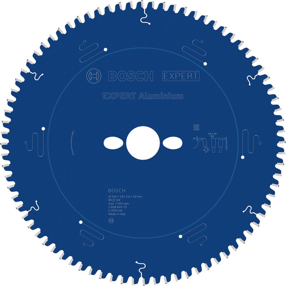 BOSCH Kreissägeblatt Expert for Aluminium, 254 x 30 x 2,8 mm, 80