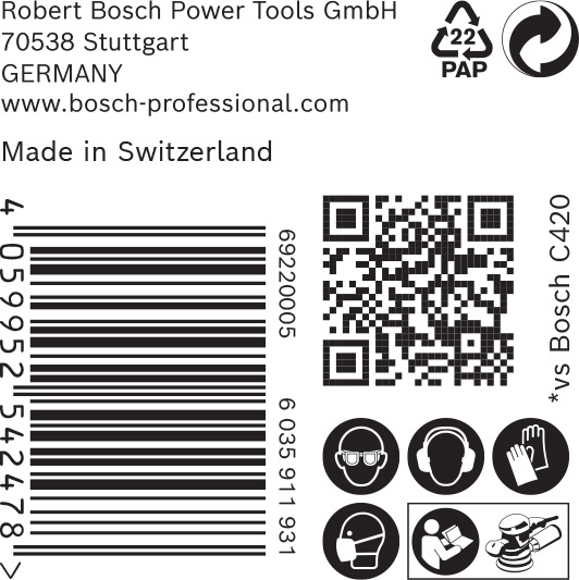 BOSCH EXPERT C470 Schleifscheibe, 125mm, K60, 8 Löcher, 50-tlg. BOSCH EXPERT C470 Schleifscheibe, 125mm, K60, 8 Löcher, 50-tlg.