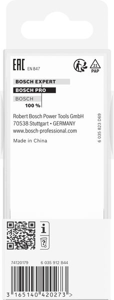 BOSCH PRO Nutfräser, zweischneidig, Ø 10 x L 40, Schaft 12 mm