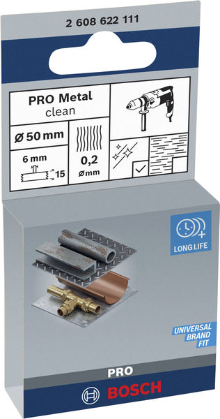 BOSCH PRO Metal clean Scheibenbürste, gerader Schaft, 50 x 0,2 mm BOSCH PRO Metal clean Scheibenbürste, gerader Schaft, 50 x 0,2 mm