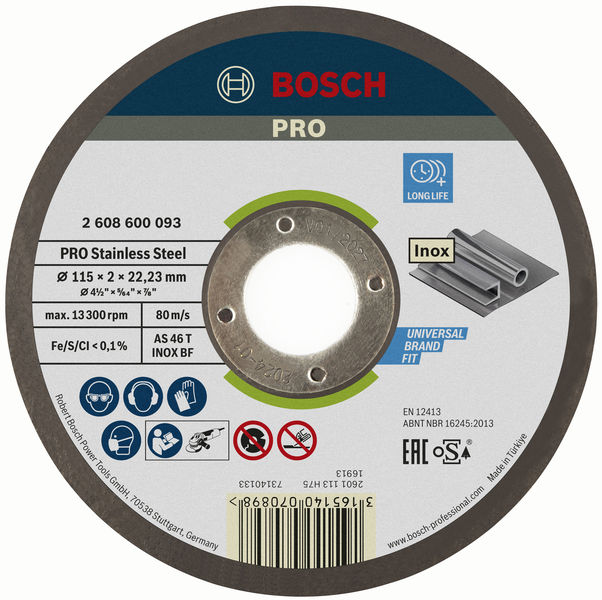 BOSCH PRO Stainless Steel Trennscheibe, 115 x 2 x 22,23 mm