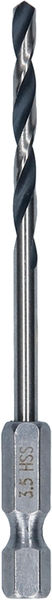 BOSCH Metal HSS Spiralbohrer, 3,5 x 39 x 79 mm, HEX 1/4“ Schaft BOSCH Metal HSS Spiralbohrer, 3,5 x 39 x 79 mm, HEX 1/4“ Schaft