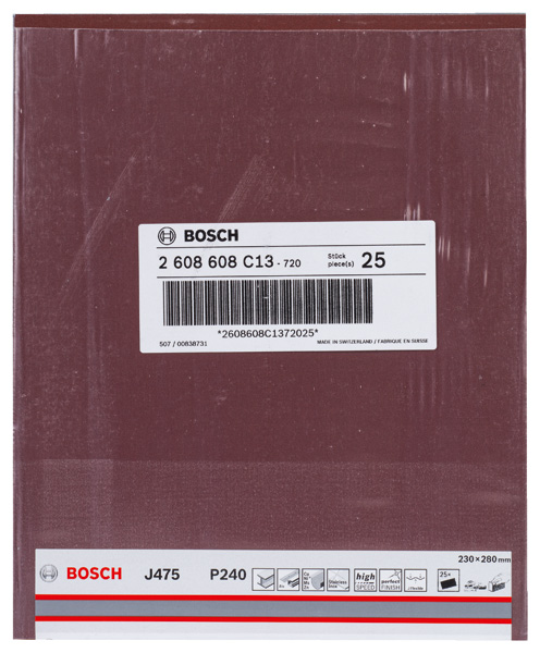 BOSCH Schleifblatt Papier J475, Best for Metal, 230 x 280 mm, 240, ungelocht, 1er-Pack BOSCH Schleifblatt Papier J475, Best for Metal, 230 x 280 mm, 240, ungelocht, 1er-Pack