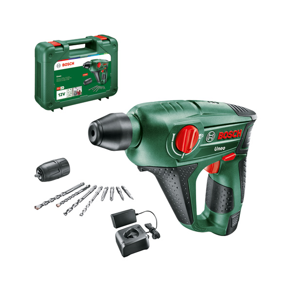 BOSCH Akku-Bohrhammer Uneo, mit 1 x PBA 12V 2.0 Ah Akku, Ladegerät AL 1115 CV