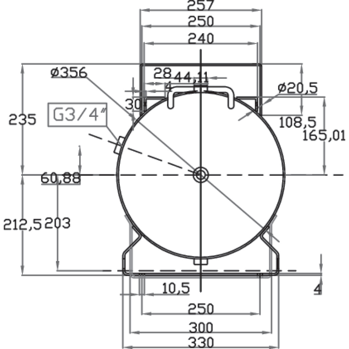 AIRCRAFT Druckluftbehälter M ACDB 100/10 H MK mit Konsole AIRCRAFT Druckluftbehälter M ACDB 100/10 H MK mit Konsole