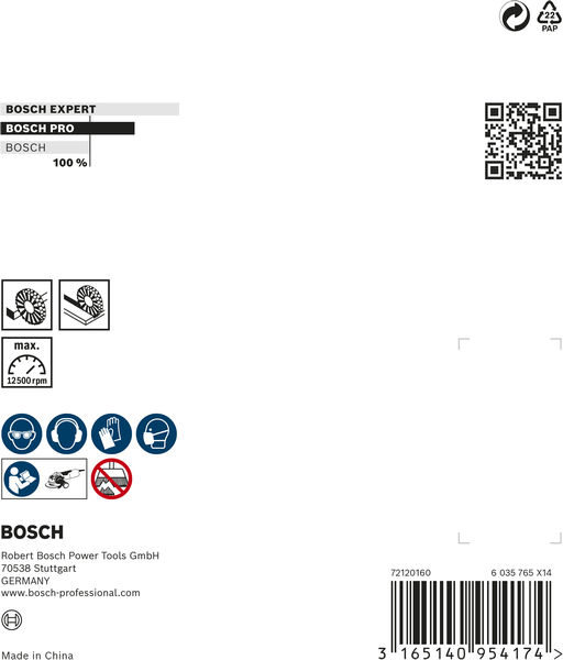 BOSCH X-LOCK Scheibenbürste 115 mm, gezopfter Stahldraht