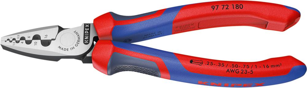 KNIPEX 97 72 180 Crimpzange für Aderendhülsen mit Comfort-Griffen 180 mm KNIPEX 97 72 180 Crimpzange für Aderendhülsen mit Comfort-Griffen 180 mm