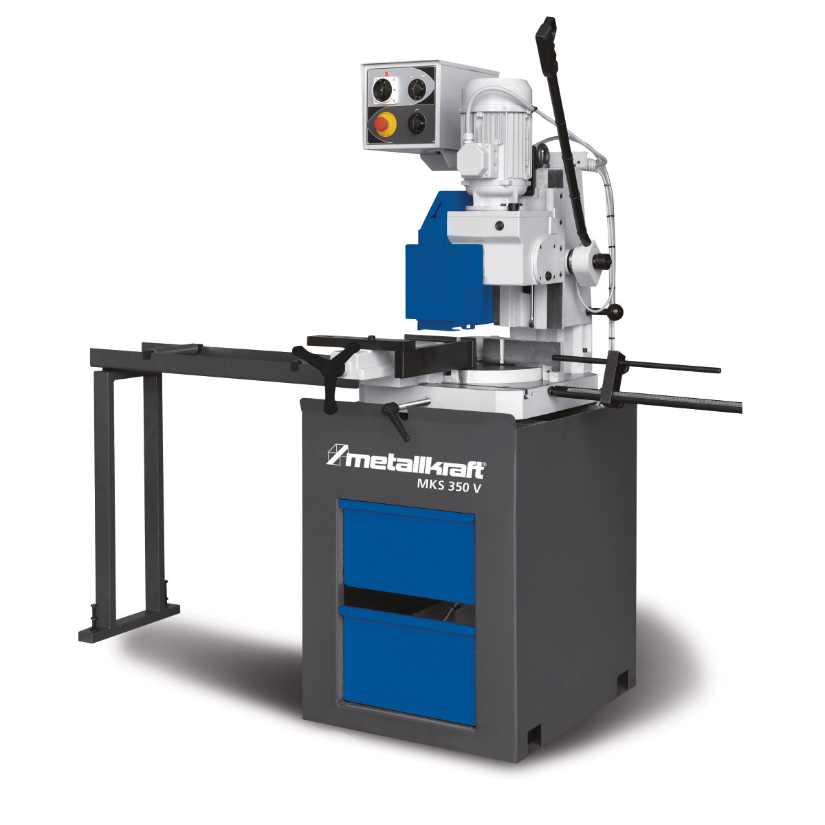 METALLKRAFT Manuelle Vertikal-Metallkreissäge im Aktions-Set mit Sägeblatt MKS 350 V Aktions-Set