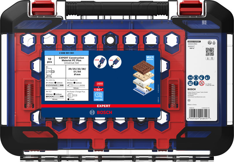 BOSCH EXPERT Construction Material Power Change Plus-Lochsägen-Set, 10-tlg.