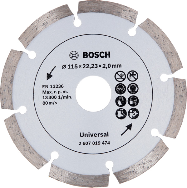 BOSCH Diamanttrennscheibe für Baumaterial, Durchmesser: 115 mm
