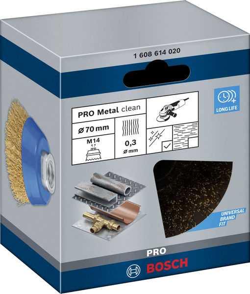 BOSCH PRO Metal clean Topfbürste, 70 x 0,30 mm, Gewinde, vermessingt BOSCH PRO Metal clean Topfbürste, 70 x 0,30 mm, Gewinde, vermessingt