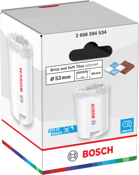 BOSCH Brick and Soft Tile Lochsäge mit Aufsteckhalter, 53 x 60 mm