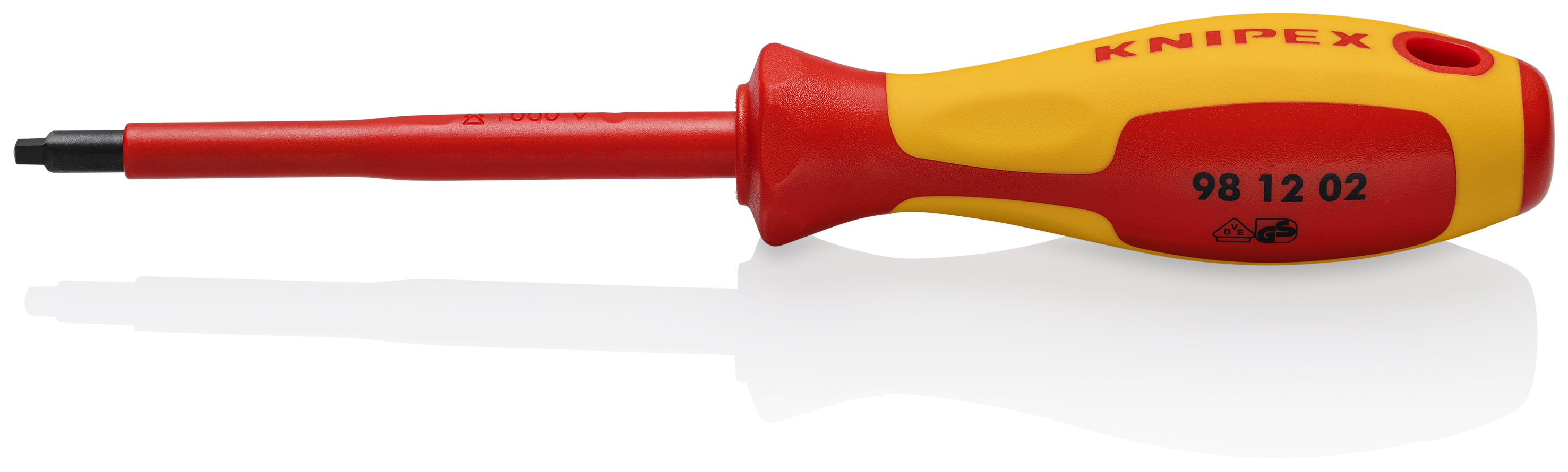 KNIPEX KNIPEX 98 12 02 Schraubendreher für Robertsonschrauben R2 210 mm brüniert isoliert mit Mehrkomponenten-Hüllen, VDE-geprüft