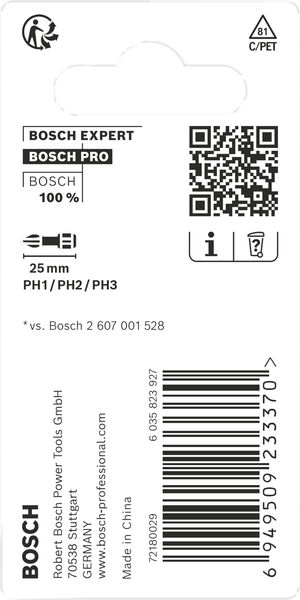 BOSCH PRO PH Impact Bit Set, 25 mm, 3-tlg BOSCH PRO PH Impact Bit Set, 25 mm, 3-tlg