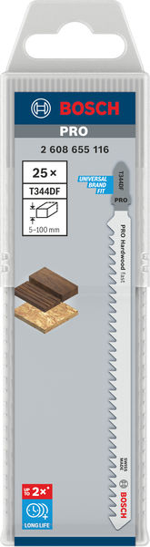 BOSCH PRO Hardwood fast T344DF Stichsägeblatt, 152 mm, 25-tlg. BOSCH PRO Hardwood fast T344DF Stichsägeblatt, 152 mm, 25-tlg.