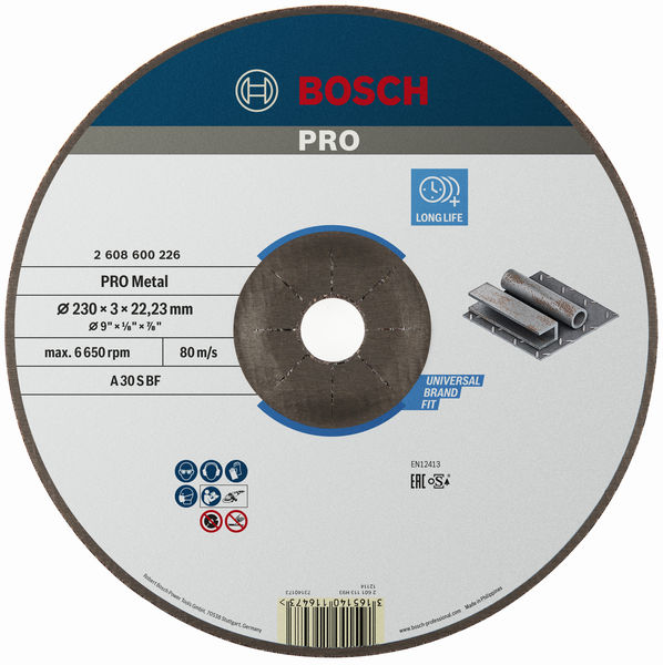 BOSCH PRO Metal Trennscheibe, 230 x 3 x 22.23 mm, gekröpft, oSa BOSCH PRO Metal Trennscheibe, 230 x 3 x 22.23 mm, gekröpft, oSa