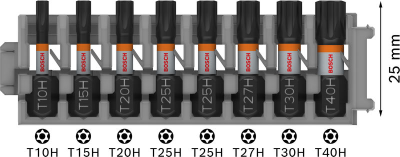 BOSCH PRO TH Impact Bit-Set, 25 mm, 8-tlg