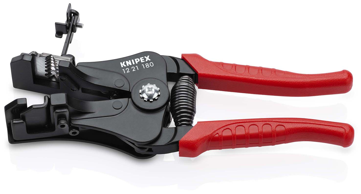 KNIPEX KNIPEX 12 21 180 Abisolierzange mit Formmessern 180 mm schwarz lackiert mit Kunststoff-Griffhüllen KNIPEX KNIPEX 12 21 180 Abisolierzange mit Formmessern 180 mm schwarz lackiert mit Kunststoff-Griffhüllen