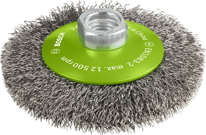 BOSCH PRO Stainless Steel clean Kegelbürste, 100 x 0,35 mm, Gewinde BOSCH PRO Stainless Steel clean Kegelbürste, 100 x 0,35 mm, Gewinde