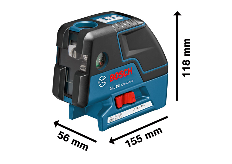 BOSCH Kombilaser GCL 25, 4 x 1,5 V-LR6-Batterie (AA)