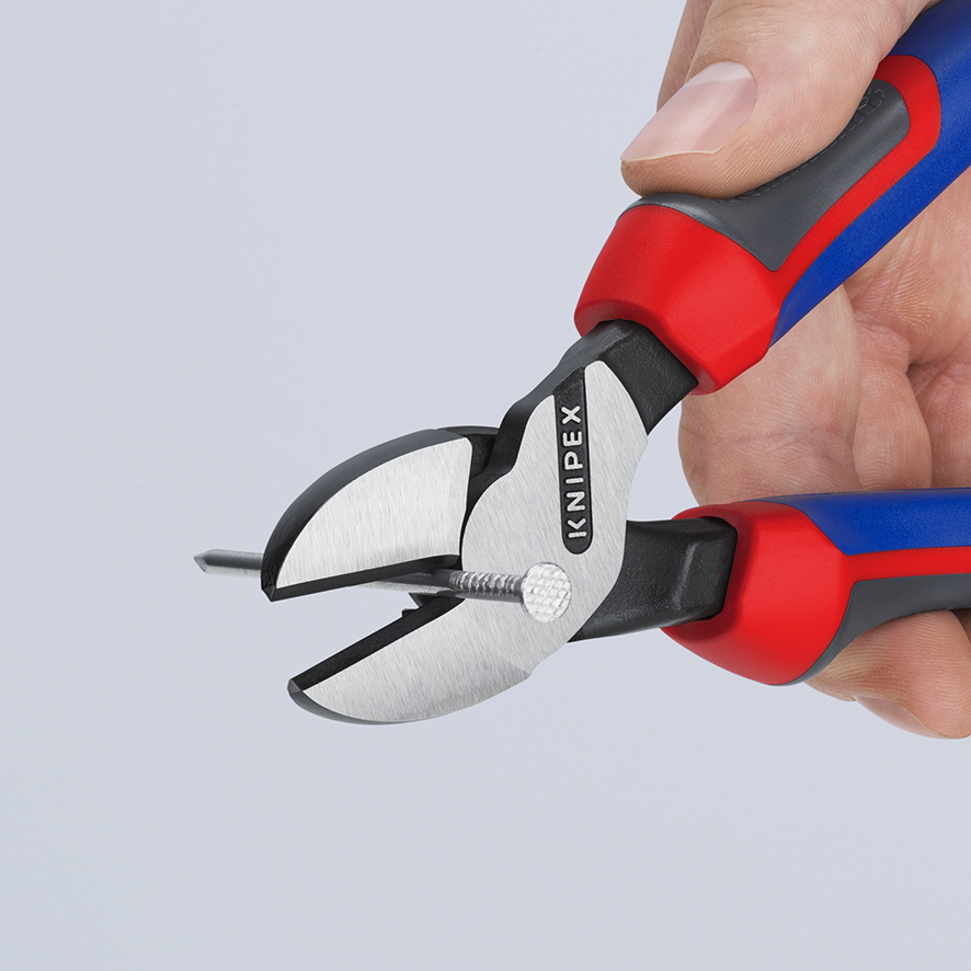 KNIPEX KNIPEX 74 02 200 SB Kraft-Seitenschneider 200 mm schwarz atramentiert mit Comfort-Griffen poliert