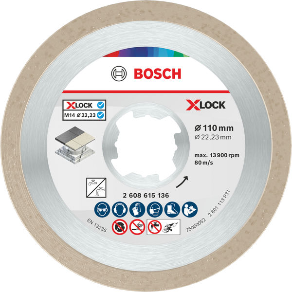 BOSCH Ceramic Trennscheibe, 110 x 7,5 mm, Bohrung X-Lock