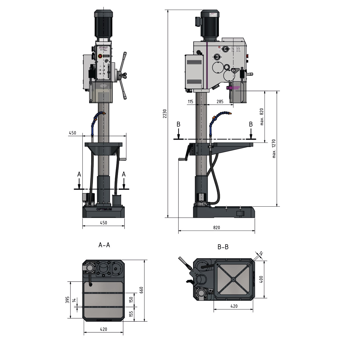 Optimum Säulenbohrmaschine OPTIdrill DH 32GSV Optimum Säulenbohrmaschine OPTIdrill DH 32GSV
