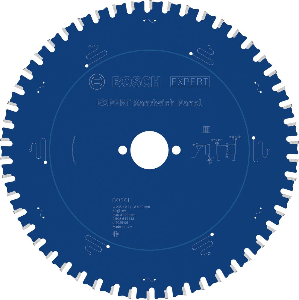 BOSCH EXPERT Sandwich Panel Kreissägeblatt, 235x2,2/1,8x30 mm, Z50