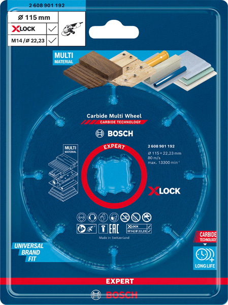 BOSCH EXPERT Carbide Multi Wheel X-LOCK Trennscheibe, 115 mm, 22,23 mm