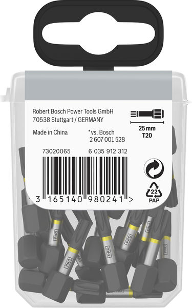 BOSCH PRO Torx Impact Bit, T20, 25 mm, Display, 10 x 25-tlg. BOSCH PRO Torx Impact Bit, T20, 25 mm, Display, 10 x 25-tlg.