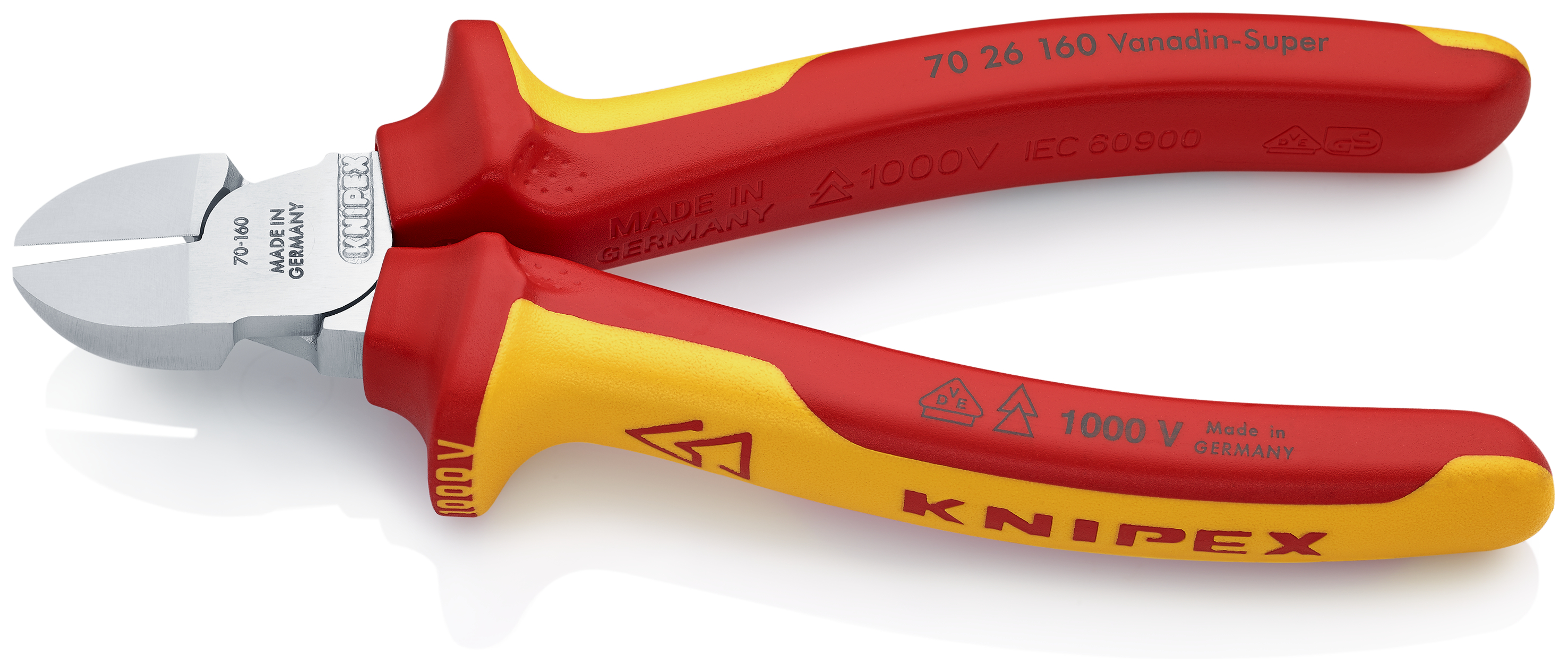 KNIPEX KNIPEX 70 26 160 Seitenschneider 160 mm verchromt isoliert mit Mehrkomponenten-Hüllen, VDE-geprüft KNIPEX KNIPEX 70 26 160 Seitenschneider 160 mm verchromt isoliert mit Mehrkomponenten-Hüllen, VDE-geprüft