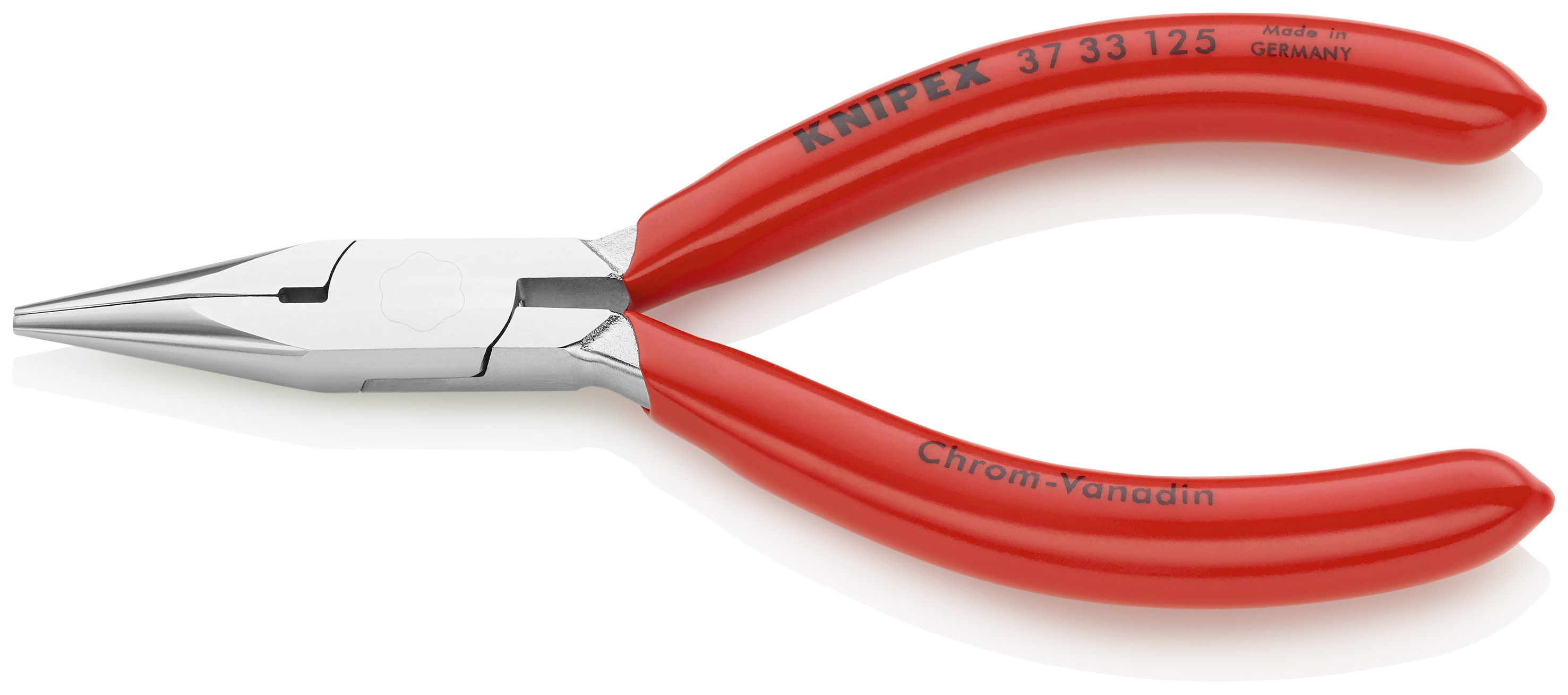 KNIPEX KNIPEX 37 33 125 Greifzange für Feinmechanik 125 mm verchromt mit Kunststoff überzogen