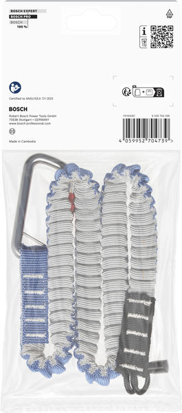 BOSCH PRO Sicherungsgurt, leicht, 6 kg, 1 Karabiner und 1 runde Kordelschlaufe