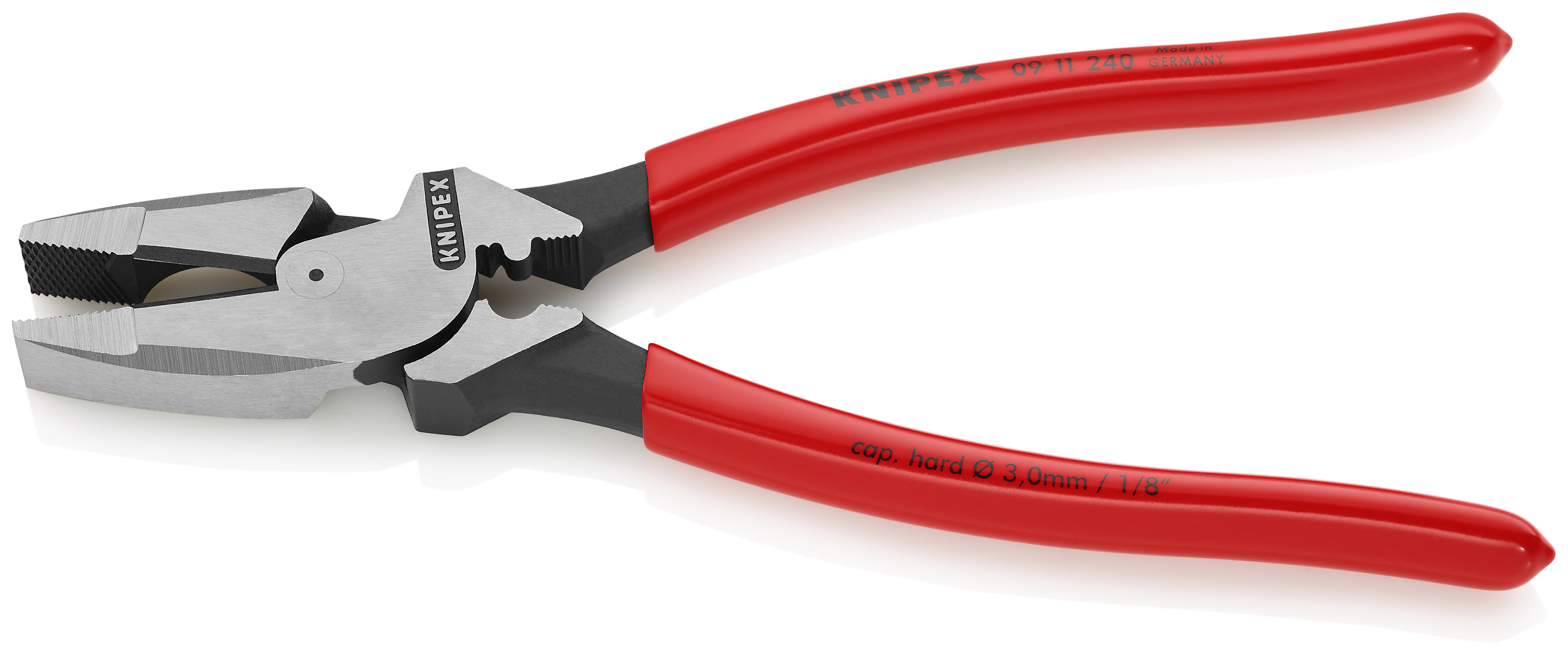 KNIPEX KNIPEX 09 11 240 Kraft-Kombizange "Lineman's Pliers" amerikanisches Modell 240 mm schwarz atramentiert mit rutschhemmendem Kunststoff überzogen poliert