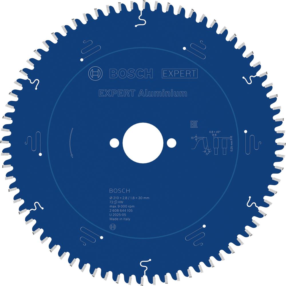 BOSCH EXPERT Aluminium Kreissägeblatt, 210x2,8/1,8x30 mm, Z72