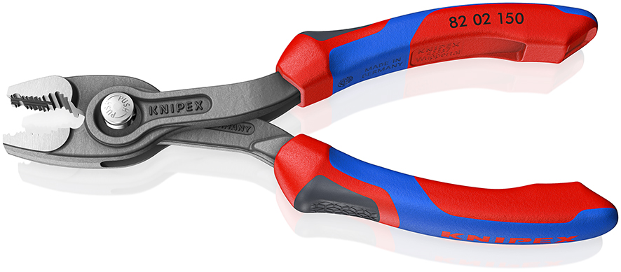 KNIPEX KNIPEX 82 02 150 TwinGrip® Front- und Seitengreifzange 150 mm grau atramentiert mit Comfort-Griffen poliert