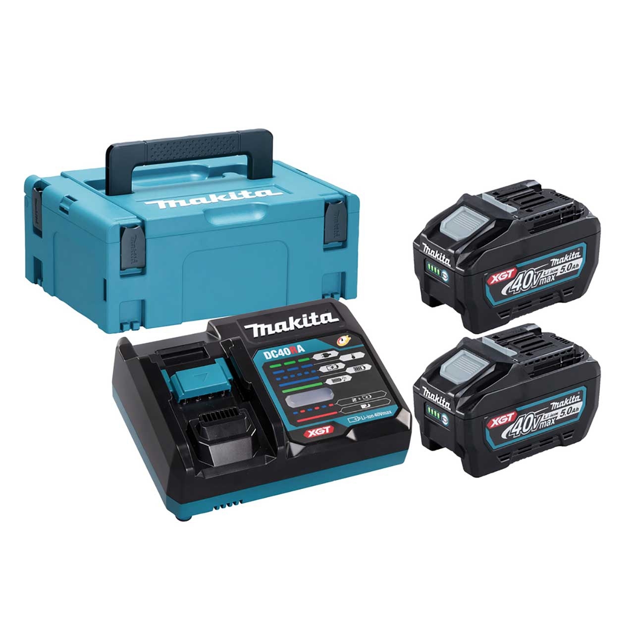MAKITA Power Source Kit Li 40V 5,0Ah inkl. Schnellladegerät & 2 Akkus im MAKPAC