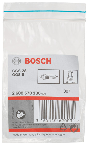 BOSCH Spannzange ohne Spannmutter, 3 mm, für Bosch-Geradschleifer