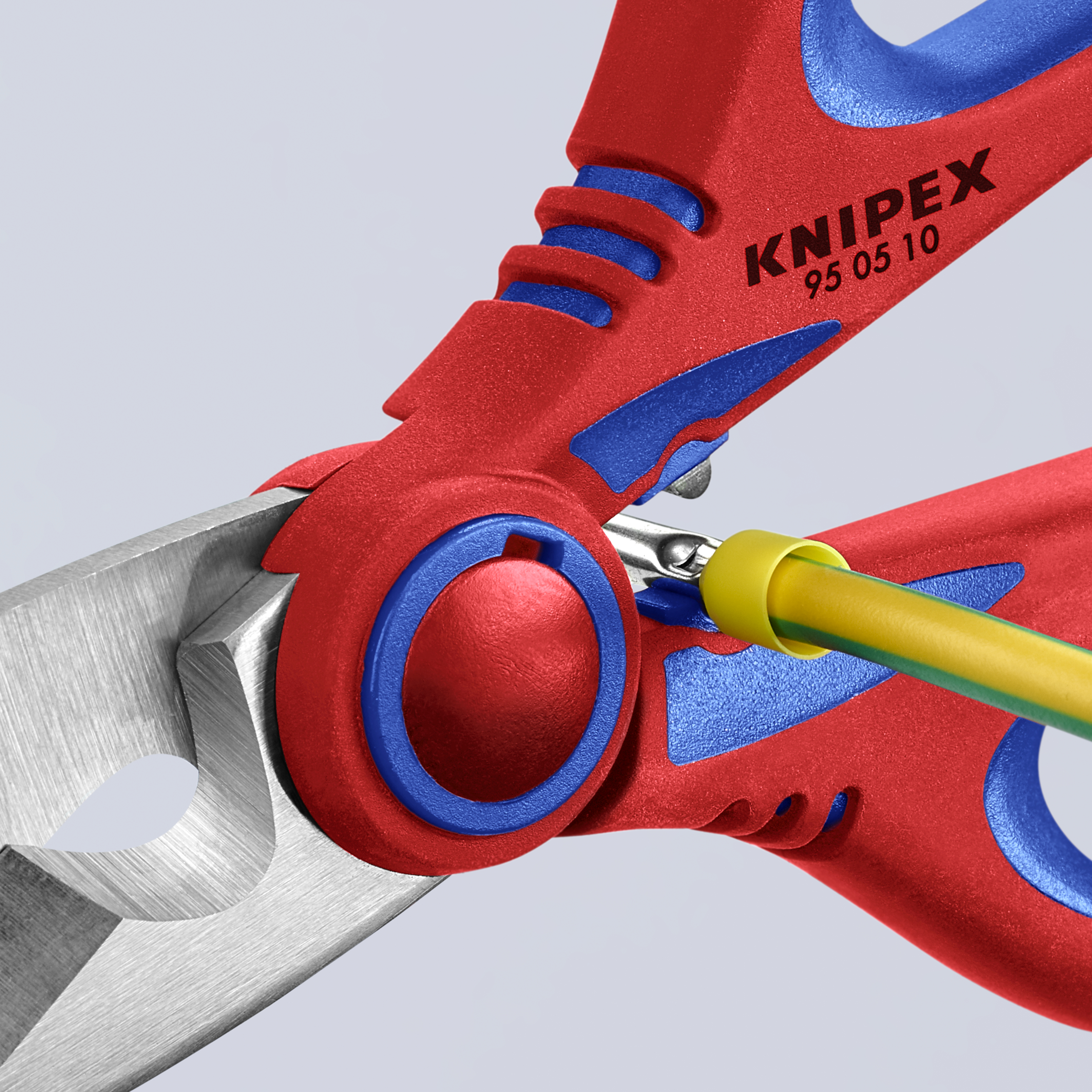 KNIPEX KNIPEX 95 05 10 SB Elektrikerscheren 190 mm mit Mehrkomponenten-Hüllen, glasfaserverstärkt poliert
